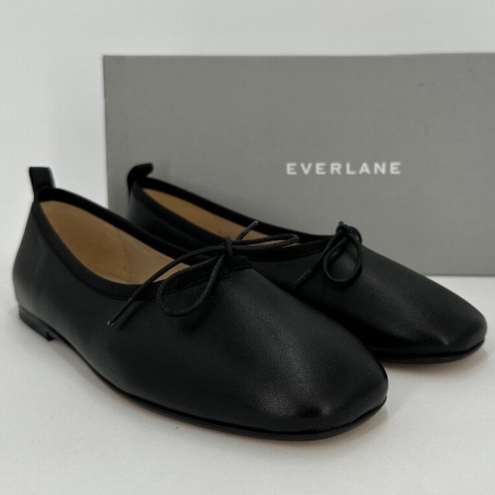New Everlane The Italian Leather Day Ballet Flats size 6 Women's Black
